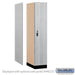 Salsbury 15" Wide Premier Wood Locker - Single Tier - 1 Wide - 6 Feet High - 24" Deep - Silver Teak - Resettable Combination Locks - Sweatfully