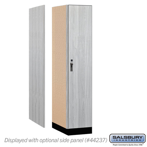 Salsbury 15" Wide Premier Wood Locker - Single Tier - 1 Wide - 6 Feet High - 24" Deep - Silver Teak - Hasps - Sweatfully
