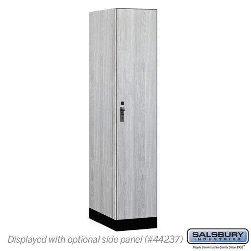 Salsbury 15" Wide Premier Wood Locker - Single Tier - 1 Wide - 6 Feet High - 24" Deep - Silver Teak - Hasps - Sweatfully