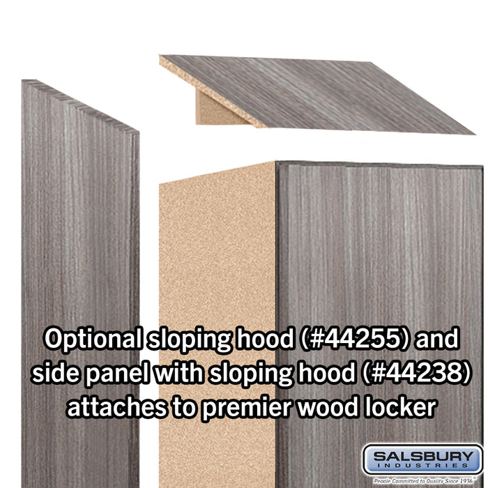Salsbury 15" Wide Premier Wood Locker - Single Tier - 1 Wide - 6 Feet High - 24" Deep - Skyline Walnut - Electronic Locks - Sweatfully