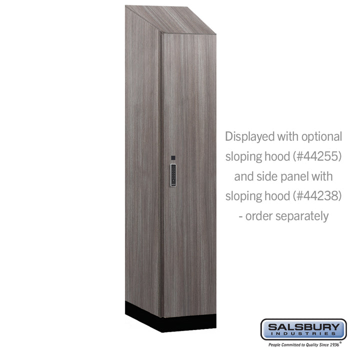 Salsbury 15" Wide Premier Wood Locker - Single Tier - 1 Wide - 6 Feet High - 24" Deep - Skyline Walnut - Electronic Locks - Sweatfully