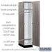 Salsbury 15" Wide Premier Wood Locker - Single Tier - 1 Wide - 6 Feet High - 24" Deep - Skyline Walnut - Resettable Combination Locks - Sweatfully