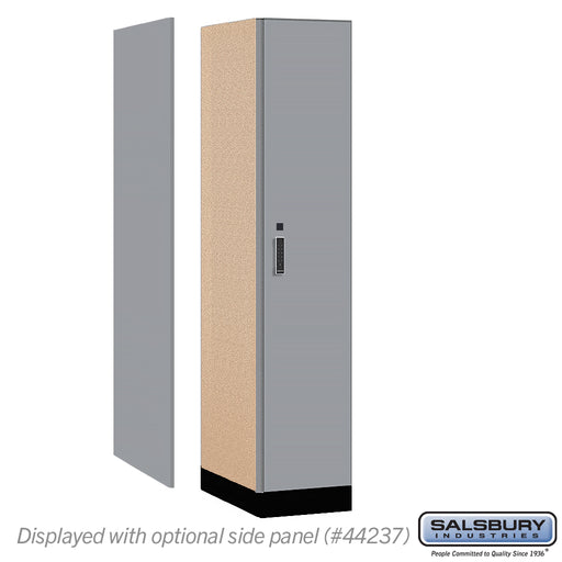 Salsbury 15" Wide Premier Wood Locker - Single Tier - 1 Wide - 6 Feet High - 24" Deep - Winter Fog - Electronic Locks - Sweatfully