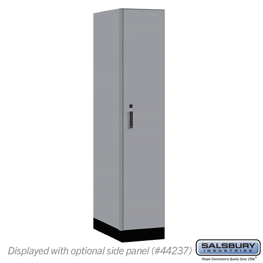 Salsbury 15" Wide Premier Wood Locker - Single Tier - 1 Wide - 6 Feet High - 24" Deep - Winter Fog - Electronic Locks - Sweatfully