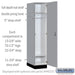 Salsbury 15" Wide Premier Wood Locker - Single Tier - 1 Wide - 6 Feet High - 24" Deep - Winter Fog - Resettable Combination Locks - Sweatfully