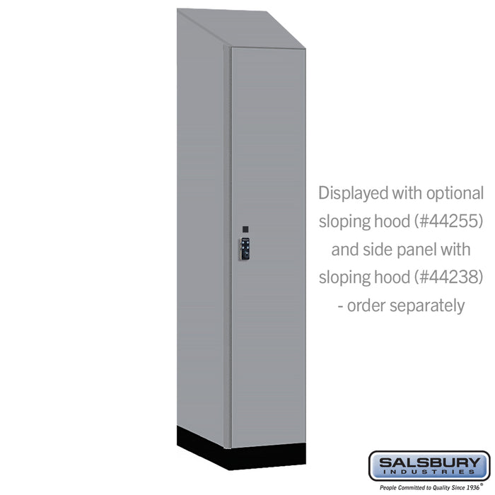 Salsbury 15" Wide Premier Wood Locker - Single Tier - 1 Wide - 6 Feet High - 24" Deep - Winter Fog - Resettable Combination Locks - Sweatfully