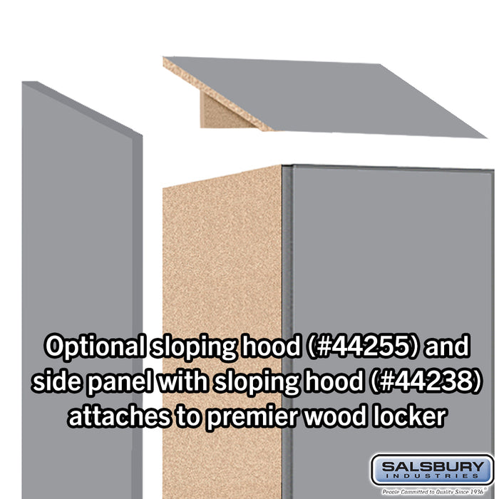 Salsbury 15" Wide Premier Wood Locker - Single Tier - 1 Wide - 6 Feet High - 24" Deep - Winter Fog - Hasps - Sweatfully