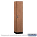 Salsbury 15" Wide Premier Wood Locker - Single Tier - 1 Wide - 6 Feet High - 18" Deep - Red Oak - Resettable Combination Locks - Sweatfully