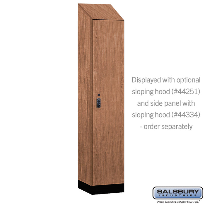 Salsbury 15" Wide Premier Wood Locker - Single Tier - 1 Wide - 6 Feet High - 18" Deep - Red Oak - Resettable Combination Locks - Sweatfully