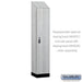 Salsbury 15" Wide Premier Wood Locker - Single Tier - 1 Wide - 6 Feet High - 18" Deep - Silver Teak - Resettable Combination Locks - Sweatfully