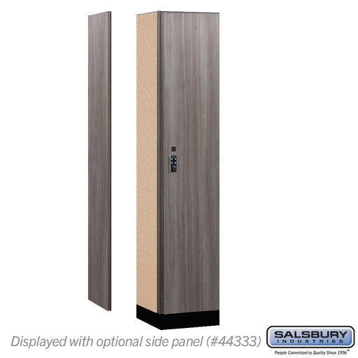 Salsbury 15" Wide Premier Wood Locker - Single Tier - 1 Wide - 6 Feet High - 18" Deep - Skyline Walnut - Resettable Combination Locks - Sweatfully
