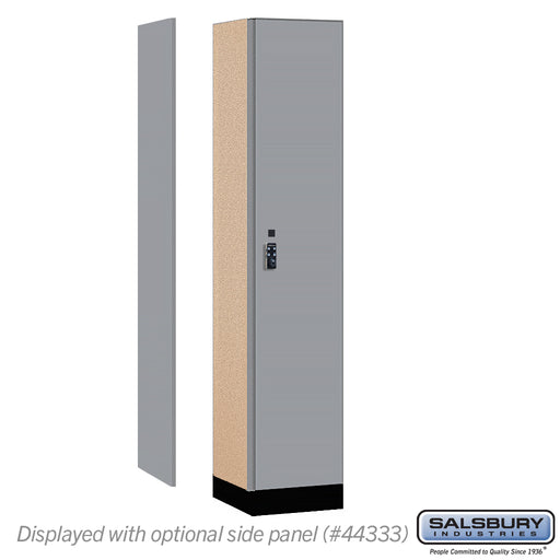 Salsbury 15" Wide Premier Wood Locker - Single Tier - 1 Wide - 6 Feet High - 18" Deep - Winter Fog - Resettable Combination Locks - Sweatfully