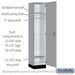 Salsbury 15" Wide Premier Wood Locker - Single Tier - 1 Wide - 6 Feet High - 18" Deep - Winter Fog - Resettable Combination Locks - Sweatfully