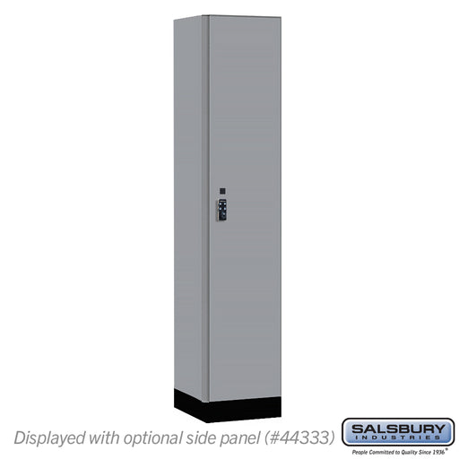 Salsbury 15" Wide Premier Wood Locker - Single Tier - 1 Wide - 6 Feet High - 18" Deep - Winter Fog - Resettable Combination Locks - Sweatfully