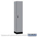 Salsbury 15" Wide Premier Wood Locker - Single Tier - 1 Wide - 6 Feet High - 18" Deep - Winter Fog - Resettable Combination Locks - Sweatfully