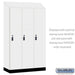 Salsbury 15" Wide Premier Wood Locker - Single Tier - 3 Wide - 6 Feet High - 21" Deep - Arctic White - Resettable Combination Locks - Sweatfully