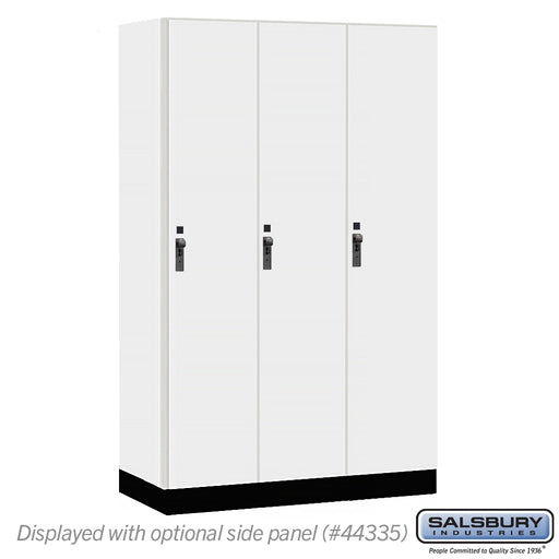 Salsbury 15" Wide Premier Wood Locker - Single Tier - 3 Wide - 6 Feet High - 21" Deep - Arctic White - Hasps - Sweatfully
