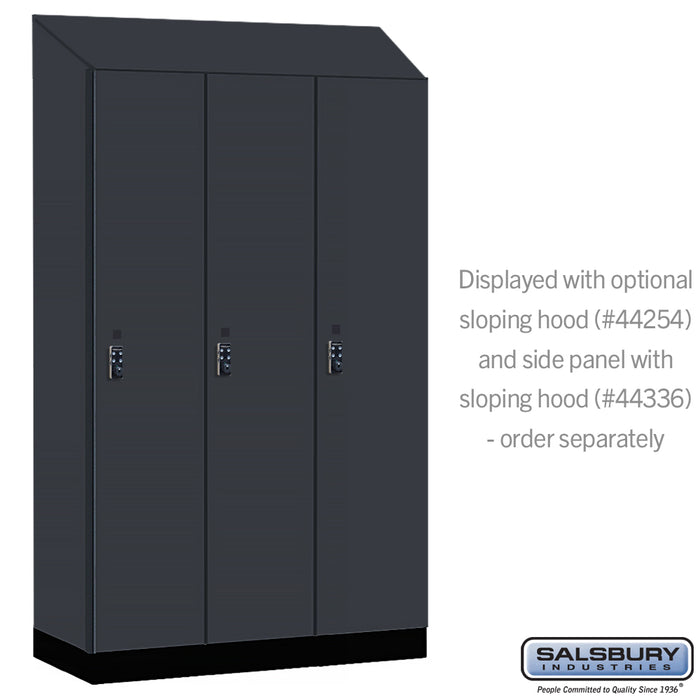 Salsbury 15" Wide Premier Wood Locker - Single Tier - 3 Wide - 6 Feet High - 21" Deep - Carbon Mesh - Resettable Combination Locks - Sweatfully