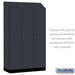 Salsbury 15" Wide Premier Wood Locker - Single Tier - 3 Wide - 6 Feet High - 21" Deep - Carbon Mesh - Resettable Combination Locks - Sweatfully
