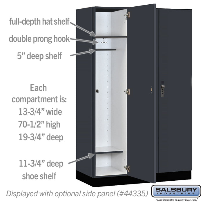 Salsbury 15" Wide Premier Wood Locker - Single Tier - 3 Wide - 6 Feet High - 21" Deep - Carbon Mesh - Hasps - Sweatfully