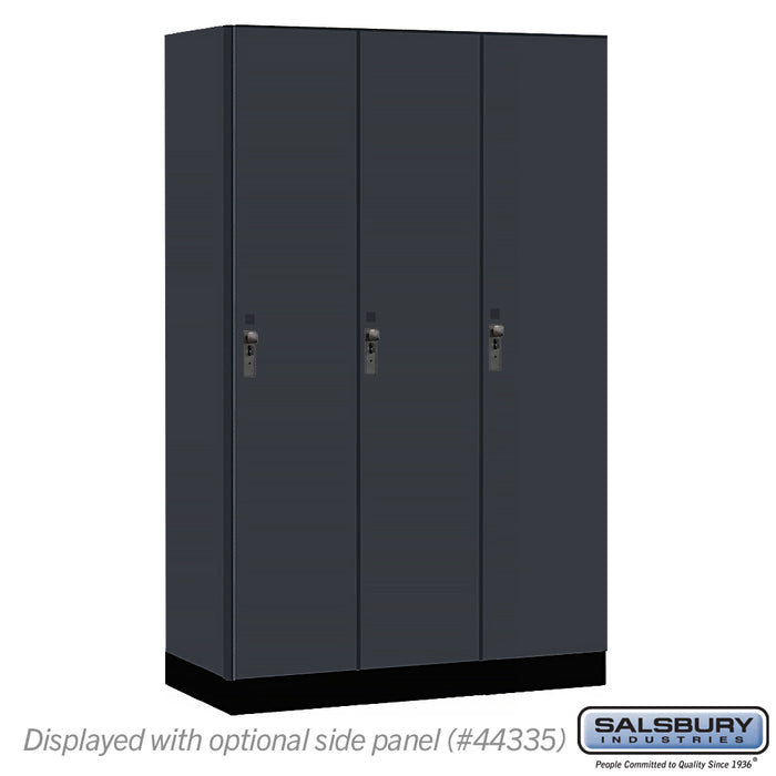 Salsbury 15" Wide Premier Wood Locker - Single Tier - 3 Wide - 6 Feet High - 21" Deep - Carbon Mesh - Hasps - Sweatfully