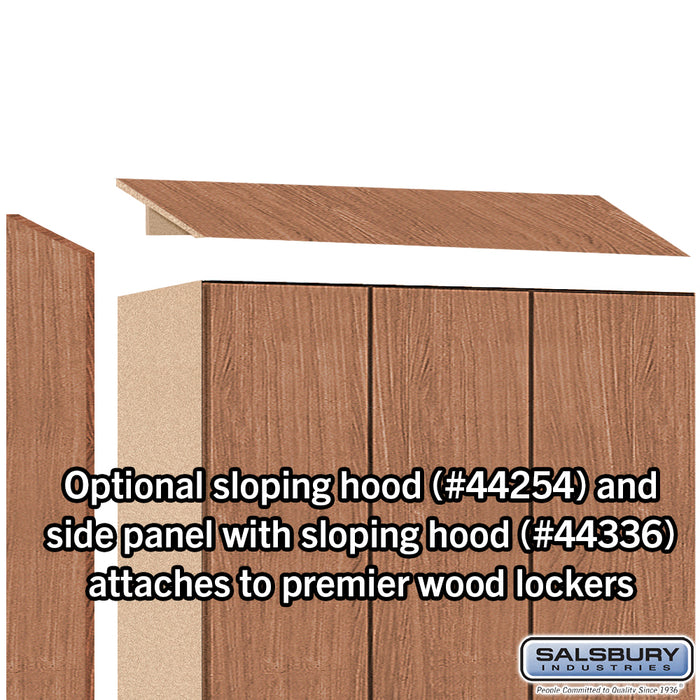 Salsbury 15" Wide Premier Wood Locker - Single Tier - 3 Wide - 6 Feet High - 21" Deep - Red Oak - Electronic Locks - Sweatfully