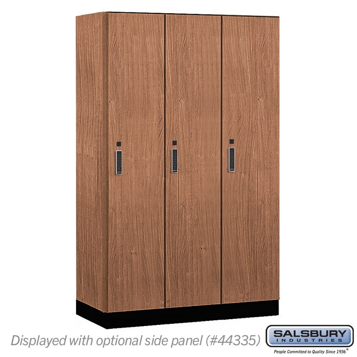 Salsbury 15" Wide Premier Wood Locker - Single Tier - 3 Wide - 6 Feet High - 21" Deep - Red Oak - Electronic Locks - Sweatfully