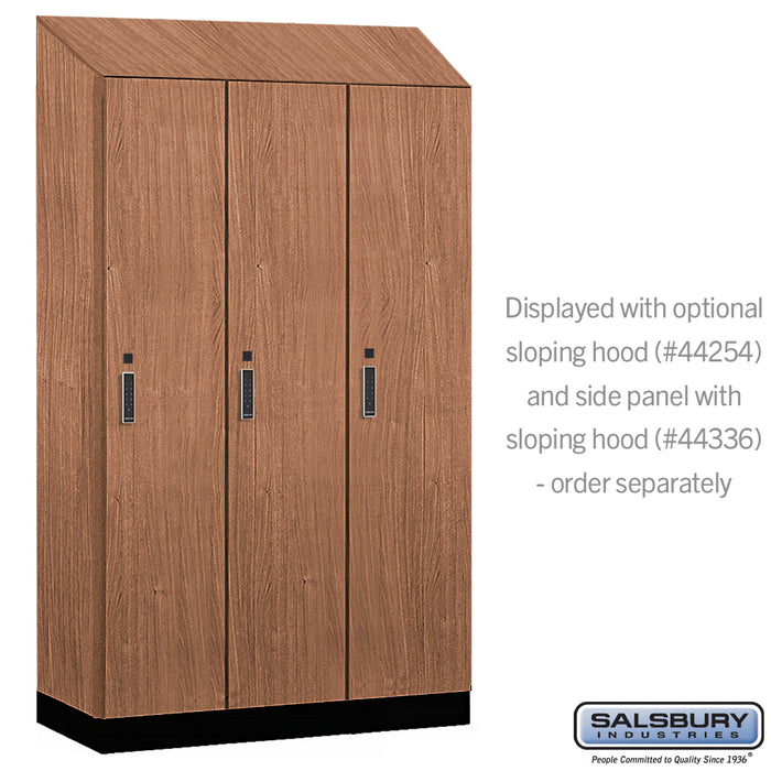 Salsbury 15" Wide Premier Wood Locker - Single Tier - 3 Wide - 6 Feet High - 21" Deep - Red Oak - Electronic Locks - Sweatfully