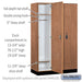 Salsbury 15" Wide Premier Wood Locker - Single Tier - 3 Wide - 6 Feet High - 21" Deep - Red Oak - Resettable Combination Locks - Sweatfully