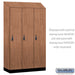 Salsbury 15" Wide Premier Wood Locker - Single Tier - 3 Wide - 6 Feet High - 21" Deep - Red Oak - Resettable Combination Locks - Sweatfully