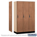Salsbury 15" Wide Premier Wood Locker - Single Tier - 3 Wide - 6 Feet High - 21" Deep - Red Oak - Hasps - Sweatfully