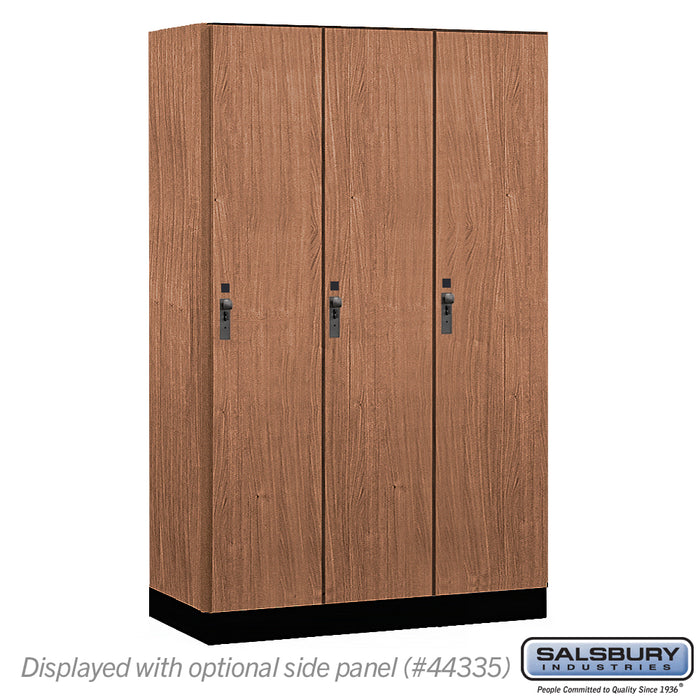 Salsbury 15" Wide Premier Wood Locker - Single Tier - 3 Wide - 6 Feet High - 21" Deep - Red Oak - Hasps - Sweatfully