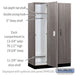 Salsbury 15" Wide Premier Wood Locker - Single Tier - 3 Wide - 6 Feet High - 21" Deep - Skyline Walnut - Electronic Locks - Sweatfully