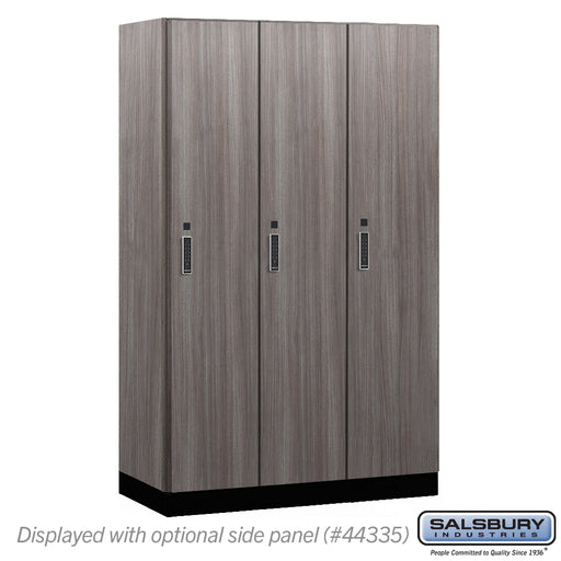 Salsbury 15" Wide Premier Wood Locker - Single Tier - 3 Wide - 6 Feet High - 21" Deep - Skyline Walnut - Electronic Locks - Sweatfully