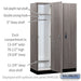 Salsbury 15" Wide Premier Wood Locker - Single Tier - 3 Wide - 6 Feet High - 21" Deep - Skyline Walnut - Resettable Combination Locks - Sweatfully