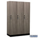 Salsbury 15" Wide Premier Wood Locker - Single Tier - 3 Wide - 6 Feet High - 21" Deep - Skyline Walnut - Hasps - Sweatfully
