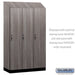 Salsbury 15" Wide Premier Wood Locker - Single Tier - 3 Wide - 6 Feet High - 21" Deep - Skyline Walnut - Hasps - Sweatfully