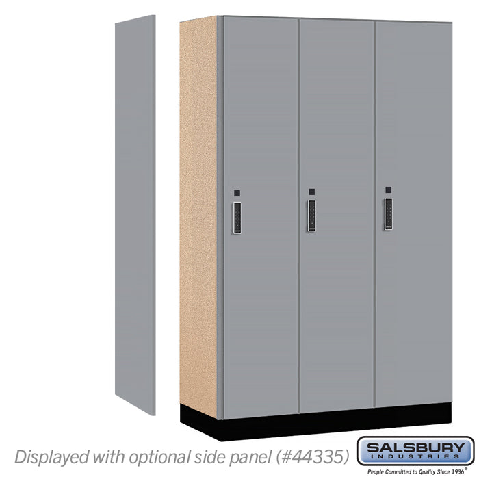 Salsbury 15" Wide Premier Wood Locker - Single Tier - 3 Wide - 6 Feet High - 21" Deep - Winter Fog - Electronic Locks - Sweatfully