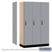 Salsbury 15" Wide Premier Wood Locker - Single Tier - 3 Wide - 6 Feet High - 21" Deep - Winter Fog - Electronic Locks - Sweatfully