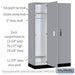 Salsbury 15" Wide Premier Wood Locker - Single Tier - 3 Wide - 6 Feet High - 21" Deep - Winter Fog - Electronic Locks - Sweatfully