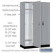 Salsbury 15" Wide Premier Wood Locker - Single Tier - 3 Wide - 6 Feet High - 21" Deep - Winter Fog - Resettable Combination Locks - Sweatfully