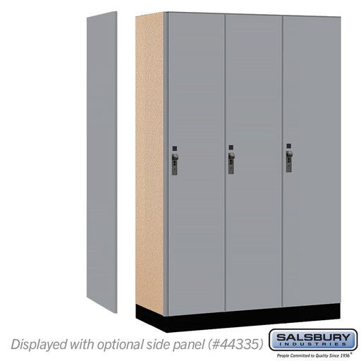 Salsbury 15" Wide Premier Wood Locker - Single Tier - 3 Wide - 6 Feet High - 21" Deep - Winter Fog - Hasps - Sweatfully