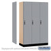 Salsbury 15" Wide Premier Wood Locker - Single Tier - 3 Wide - 6 Feet High - 21" Deep - Winter Fog - Hasps - Sweatfully