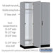 Salsbury 15" Wide Premier Wood Locker - Single Tier - 3 Wide - 6 Feet High - 21" Deep - Winter Fog - Hasps - Sweatfully