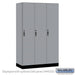 Salsbury 15" Wide Premier Wood Locker - Single Tier - 3 Wide - 6 Feet High - 21" Deep - Winter Fog - Hasps - Sweatfully