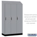 Salsbury 15" Wide Premier Wood Locker - Single Tier - 3 Wide - 6 Feet High - 21" Deep - Winter Fog - Hasps - Sweatfully