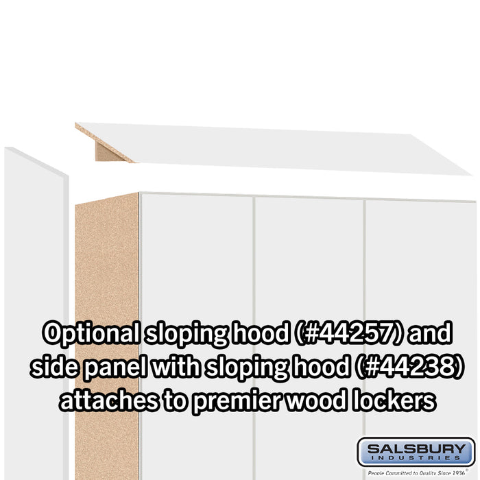 Salsbury 15" Wide Premier Wood Locker - Single Tier - 3 Wide - 6 Feet High - 24" Deep - Arctic White - Hasps - Sweatfully