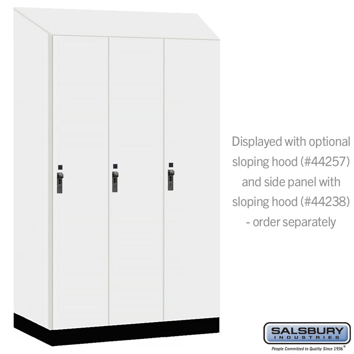 Salsbury 15" Wide Premier Wood Locker - Single Tier - 3 Wide - 6 Feet High - 24" Deep - Arctic White - Hasps - Sweatfully