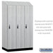 Salsbury 15" Wide Premier Wood Locker - Single Tier - 3 Wide - 6 Feet High - 24" Deep - Silver Teak - Resettable Combination Locks - Sweatfully