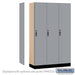 Salsbury 15" Wide Premier Wood Locker - Single Tier - 3 Wide - 6 Feet High - 18" Deep - Winter Fog - Hasps - Sweatfully